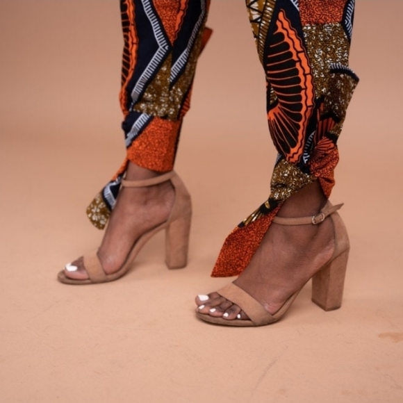 African Ankara Print Jogger Pants | High Waist Pants | Jogger Pants| Tie-hem - Picture 2 of 6